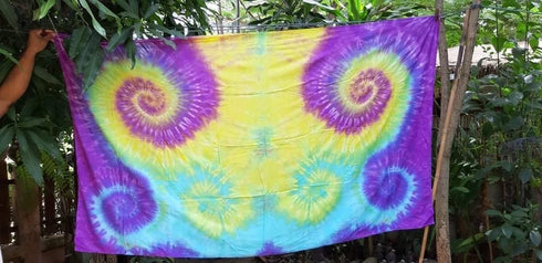 泰國製 手工紮染布 2m x 1m 野餐布 沙灘布 B